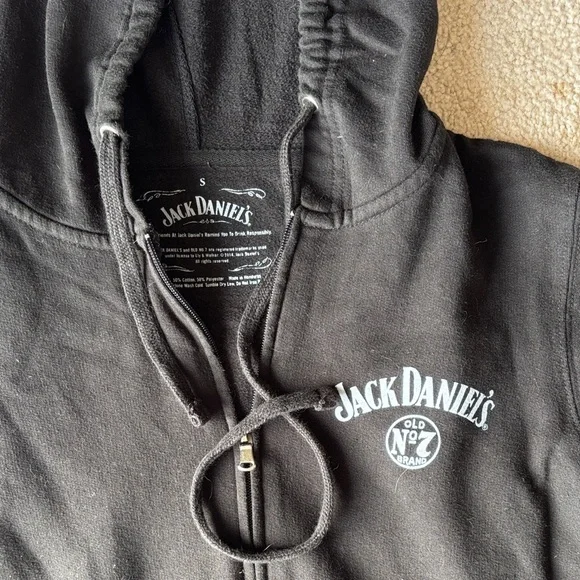Jack Daniels Black Zip Up Hoodie - Picture 2 of 3